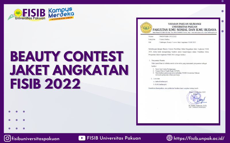 Beauty Contest Jaket Angkatan FISIB 2022