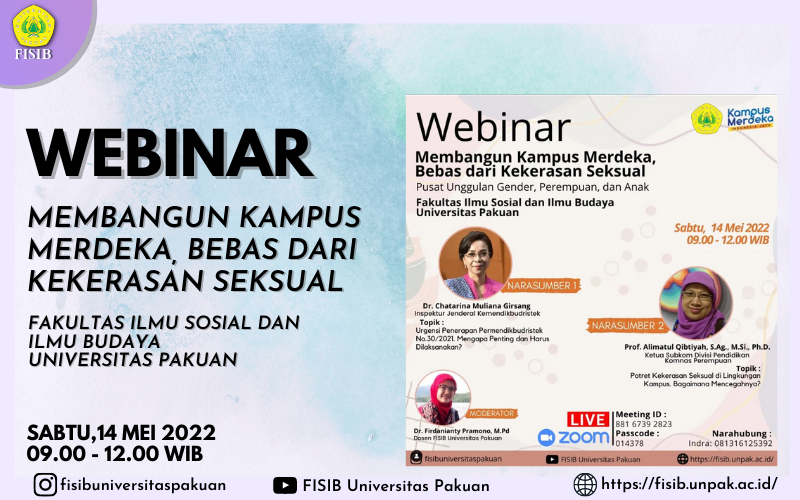 Webinar : Membangun Kampus Merdeka, Bebas dari Kekerasan Seksual